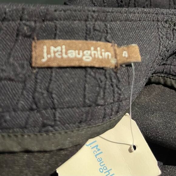 J Mclaughlin Valerie Skirt 4 Black Zebra Jacquard Knee Length Button Career - Picture 6 of 6